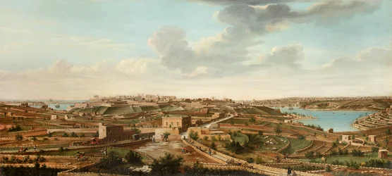 Une des sept vues de La Valette, Malte et ses environs, vers 1753